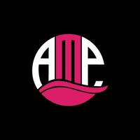 AMP logo monogram isolated on circle element design template, AMP letter logo design on black background. AMP creative initials letter logo concept. AMP. vector