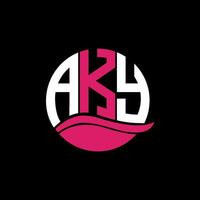 AKY logo monogram isolated on circle element design template, AKY letter logo design on black background. AKY creative initials letter logo concept. AKY. vector