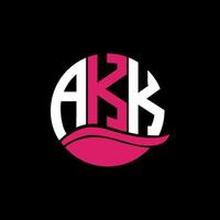 AKK logo monogram isolated on circle element design template, AKK letter logo design on black background. AKK creative initials letter logo concept. AKK. vector