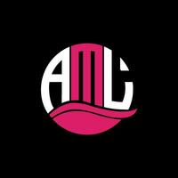 AML logo monogram isolated on circle element design template, AML letter logo design on black background. AML creative initials letter logo concept. AML. vector