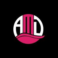 AMD logo monogram isolated on circle element design template, AMD letter logo design on black background. AMD creative initials letter logo concept. AMD. vector