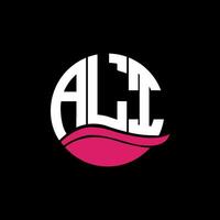 ALI logo monogram isolated on circle element design template, ALI letter logo design on black background. ALI creative initials letter logo concept. ALI. vector