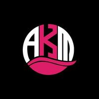 AKM logo monogram isolated on circle element design template, AKM letter logo design on black background. AKM creative initials letter logo concept. AKM. vector
