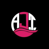 AJT logo monogram isolated on circle element design template, AJT letter logo design on black background. AJT creative initials letter logo concept. AJT. vector