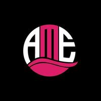 AME logo monogram isolated on circle element design template, AME letter logo design on black background. AME creative initials letter logo concept. AME. vector
