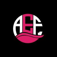 AEF logo monogram isolated on circle element design template, AEF letter logo design on black background. AEF creative initials letter logo concept. AEF. vector