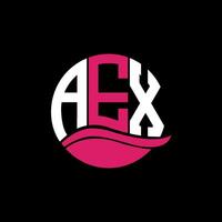 AEX logo monogram isolated on circle element design template, AEX letter logo design on black background. AEX creative initials letter logo concept. AEX. vector