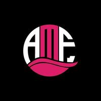 AMF logo monogram isolated on circle element design template, AMF letter logo design on black background. AMF creative initials letter logo concept. AMF. vector