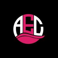AEC logo monogram isolated on circle element design template, AEC letter logo design on black background. AEC creative initials letter logo concept. AEC. vector