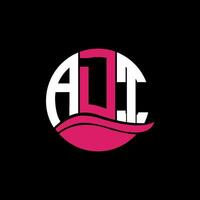 ADT logo monogram isolated on circle element design template, ADT letter logo design on black background. ADT creative initials letter logo concept. ADT. vector