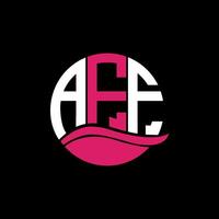 AFF logo monogram isolated on circle element design template, AFF letter logo design on black background. AFF creative initials letter logo concept. AFF. vector