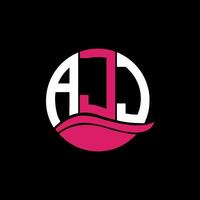 AJJ logo monogram isolated on circle element design template, AJJ letter logo design on black background. AJJ creative initials letter logo concept. AJJ. vector