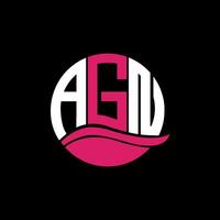 AGN logo monogram isolated on circle element design template, AGN letter logo design on black background. AGN creative initials letter logo concept. AGN. vector