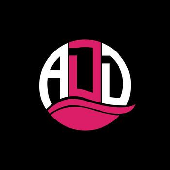 ADD logo monogram isolated on circle element design template, ADD letter logo design on black background. ADD creative initials letter logo concept. ADD. vector