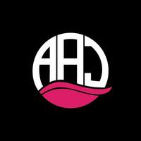AAJ logo monogram isolated on circle element design template, AAJ letter logo design on black background. AAJ creative initials letter logo concept. AAJ. vector