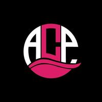 ACP logo monogram isolated on circle element design template, ACP letter logo design on black background. ACP creative initials letter logo concept. ACP. vector