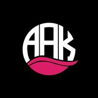 AAK logo monogram isolated on circle element design template, AAK letter logo design on black background. AAK creative initials letter logo concept. AAK. vector