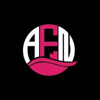 AFN logo monogram isolated on circle element design template, AFN letter logo design on black background. AFN creative initials letter logo concept. AFN. vector