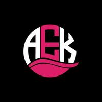 AEK logo monogram isolated on circle element design template, AEK letter logo design on black background. AEK creative initials letter logo concept. AEK. vector
