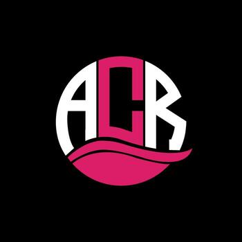 ACR logo monogram isolated on circle element design template, ACR letter logo design on black background. ACR creative initials letter logo concept. ACR. vector