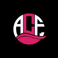 ACF logo monogram isolated on circle element design template, ACF letter logo design on black background. ACF creative initials letter logo concept. ACF. vector