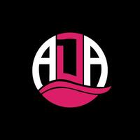 ADA logo monogram isolated on circle element design template, ADA letter logo design on black background. ADA creative initials letter logo concept. ADA. vector