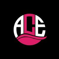 ACE logo monogram isolated on circle element design template, ACE letter logo design on black background. ACE creative initials letter logo concept. ACE. vector