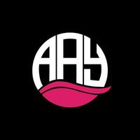 AAY logo monogram isolated on circle element design template, AAY letter logo design on black background. AAY creative initials letter logo concept. AAY. vector