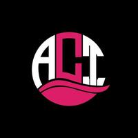 ACT logo monogram isolated on circle element design template, ACT letter logo design on black background. ACT creative initials letter logo concept. ACT. vector