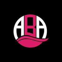 ABA logo monogram isolated on circle element design template, ABA letter logo design on black background. ABA creative initials letter logo concept. ABA. vector
