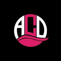 ACO logo monogram isolated on circle element design template, ACO letter logo design on black background. ACO creative initials letter logo concept. ACO. vector