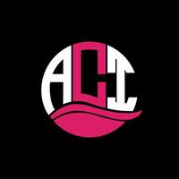 ACI logo monogram isolated on circle element design template, ACI letter logo design on black background. ACI creative initials letter logo concept. ACI. vector