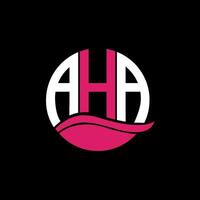 AHA logo monogram isolated on circle element design template, AHA letter logo design on black background. AHA creative initials letter logo concept. AHA. vector