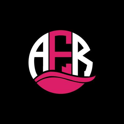 AFR logo monogram isolated on circle element design template, AFR letter logo design on black background. AFR creative initials letter logo concept. AFR.