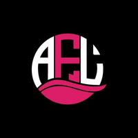 AFL logo monogram isolated on circle element design template, AFL letter logo design on black background. AFL creative initials letter logo concept. AFL. vector