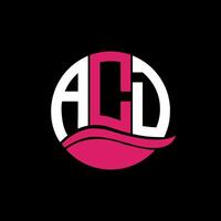 ACD logo monogram isolated on circle element design template, ACD letter logo design on black background. ACD creative initials letter logo concept. ACD. vector