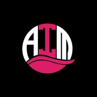 AIM logo monogram isolated on circle element design template, AIM letter logo design on black background. AIM creative initials letter logo concept. AIM. vector