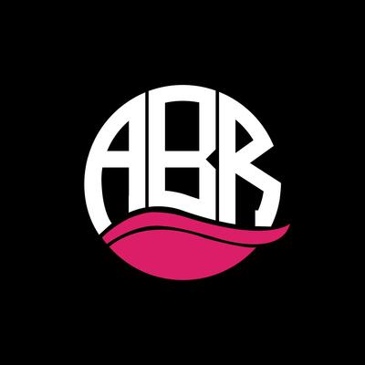 ABR logo monogram isolated on circle element design template, ABR letter logo design on black background. ABR creative initials letter logo concept. ABR.