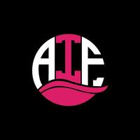 AIF logo monogram isolated on circle element design template, AIF letter logo design on black background. AIF creative initials letter logo concept. AIF. vector