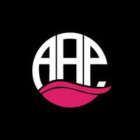 AAP logo monogram isolated on circle element design template, AAP letter logo design on black background. AAP creative initials letter logo concept. AAP. vector