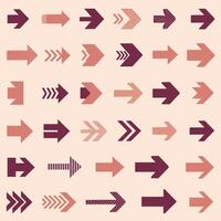Various arrows in different colors on a beige background vector