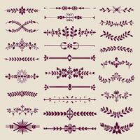 Set of decorative elements, floral design elements, decorative elements, decorative borders, decorative borders, decorative vector