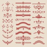 A set of decorative elements and borders vector