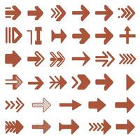 Apricot Arrow Icon Set with Diverse Designs and Orientations vector