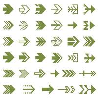 Collection of Lime arrow symbols icons on white background vector