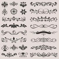 Set of vintage decorative elements, calligraphic design elements, decorative elements, floral design elements, vector