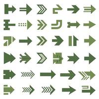 Collection of Chartreuse arrow symbols icons on white background vector