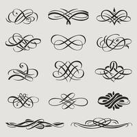 Set of calligraphy design elements vector
