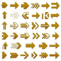 Honeydew Arrow Icon Set with Diverse Designs and Orientations vector
