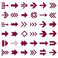 Various arrows and arrows on a white background vector